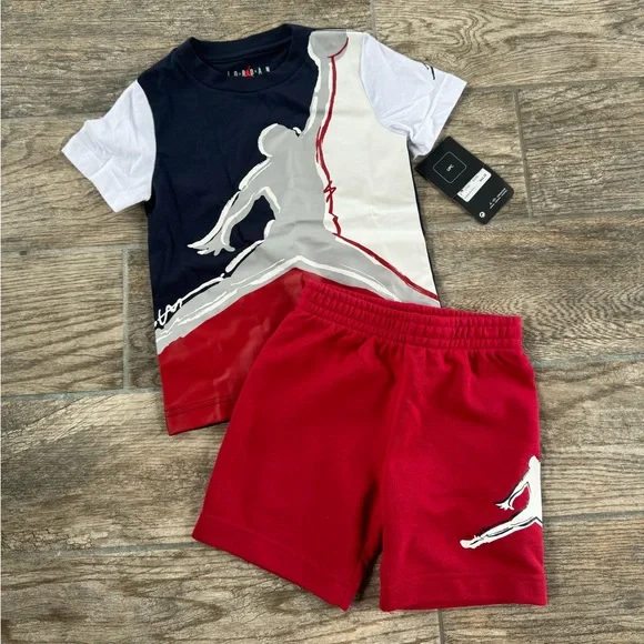 Brand New Jordan Boy’s 2-piece Set T-shirt and Shorts - Picture 1 of 7